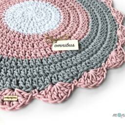 Handmade Crochet Round Rug Scandinavian Style Cotton Floor Rug - thumbnail 3