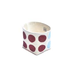 Burgundy & Light Blue Multi Dot Fabric Planter, Medium 4 - thumbnail 2
