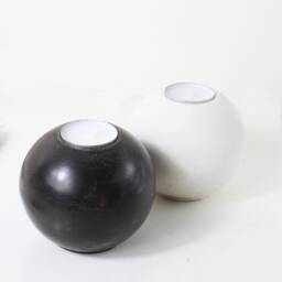 Tealight Holder Ball Made Of Concrete, Decoration, Living Room Shelf Dream, Candle Black White Gray Approx. 8.5 cm Diameter - thumbnail 2