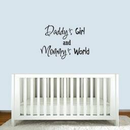 Nursery Wall Decal - Daddy's Girl & Mommy's World Wall Sticker Quotes Baby's Room Art Decor Vwaq-2D4 - thumbnail 1