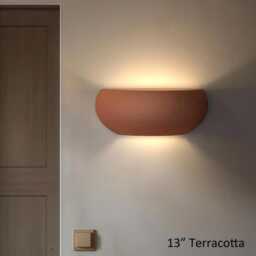 Sculptural Ceramic Wall Light, Hardwired/Plug-In, Soft Up Down Architectural Glow - Naaya Bean - thumbnail 1