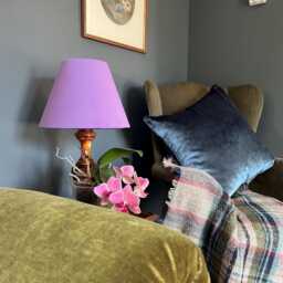 Purple Velvet Empire Lampshade, Berry Coolie Shade - thumbnail 3