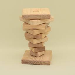 Handmade Wooden Stacking Pyramid Toy, Montessori Waldorf Baby Gift - thumbnail 1