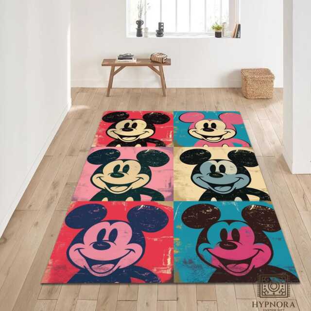 Luxury Mickey Mouse Vingate Rug Washable Carpet - image 1