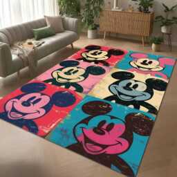Luxury Mickey Mouse Vingate Rug Washable Carpet - thumbnail 2