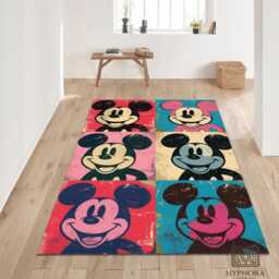 Luxury Mickey Mouse Vingate Rug Washable Carpet - thumbnail 1