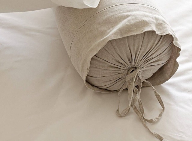Bolster Neckroll Pillow Case, Cover. For Round Bolster - Neckroll. Size & Color Options. Pure Flax Linen, 100% Linen - image 1
