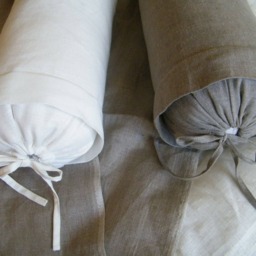 Bolster Neckroll Pillow Case, Cover. For Round Bolster - Neckroll. Size & Color Options. Pure Flax Linen, 100% Linen - thumbnail 2