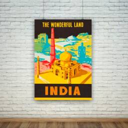 "Vintage India Travel Poster ""The Wonderful Land" - thumbnail 1