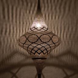Handmade Moroccan Brass Pendant Lamp, Unique Home Decor Chandelier Fixture, Elegant Morocco Lighting, Ceiling Lamp - thumbnail 2