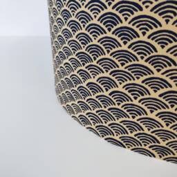 Blue & Beige Kasuri Waves Lampshade With Champagne Lining Lightshade - thumbnail 3