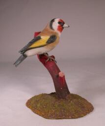 European Goldfinch Hand Carved Wooden Bird - thumbnail 2