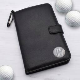 Golf Ball Design - Personalised Leatherette Organiser Complete With Divot Repairer, Marker, Tees, Scorecard & Pencils - thumbnail 1