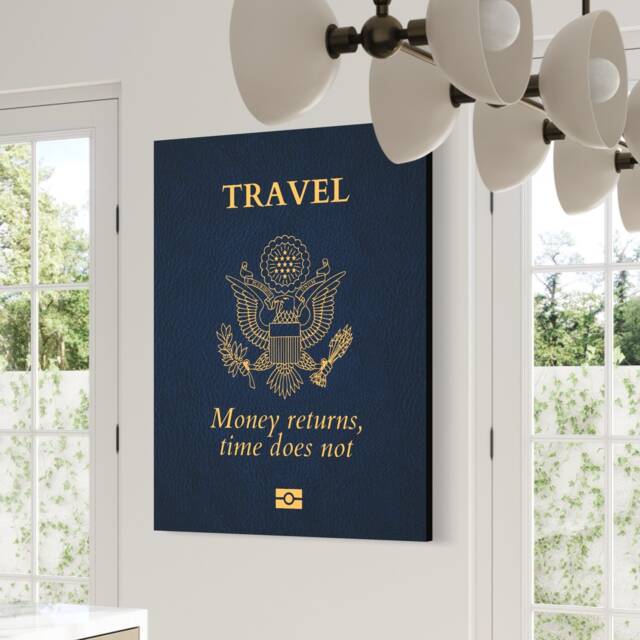 Travel Passport Canvas Art, Motivational Home Decor - image 1