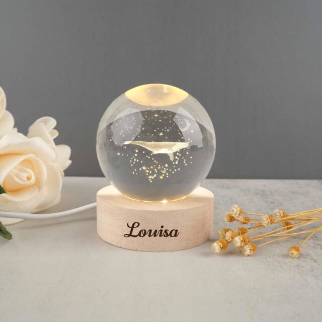 Crystal Ball Desk Lamp, 3D Night, Custom Jellyfish Night Light, Bedroom Decor Anniversary Gifts - image 1
