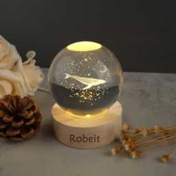 Crystal Ball Desk Lamp, 3D Night, Custom Jellyfish Night Light, Bedroom Decor Anniversary Gifts - thumbnail 3