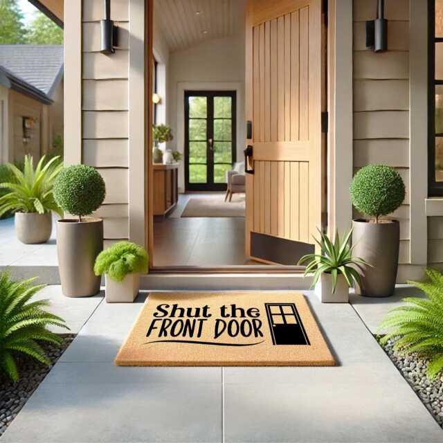 Shut The Front Door - A Playfully Bold Doormat With A Cheeky Twist Adds Humor & Sass To Any Porch, Entryway, Or Mudroom - image 1