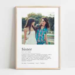 Sister Definition Print - Personalised Gift, Best Friend Wall Art, Family Quote Print, Custom Photo - thumbnail 1