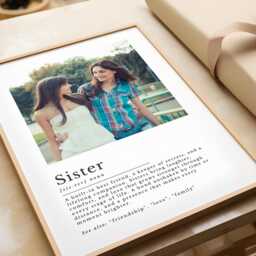 Sister Definition Print - Personalised Gift, Best Friend Wall Art, Family Quote Print, Custom Photo - thumbnail 2