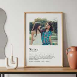 Sister Definition Print - Personalised Gift, Best Friend Wall Art, Family Quote Print, Custom Photo - thumbnail 3