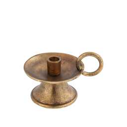 Taper Short Candle Holder Antique Brass - Handmade Aluminum Table Decor & Gifting - thumbnail 4