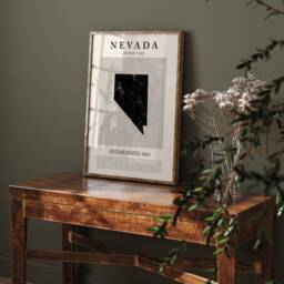 Abstract Nevada Map Vintage Wall Art Print Us State - United States Of America Usa Travel Poster - thumbnail 2