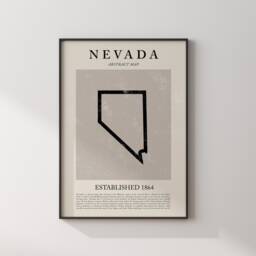 Abstract Nevada Map Vintage Wall Art Print Us State - United States Of America Usa Travel Poster - thumbnail 3