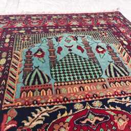 Handwoven Wool Prayer Rug Afghan Turkmen Small Area Rug - 4.5x3.2 Ft - thumbnail 2