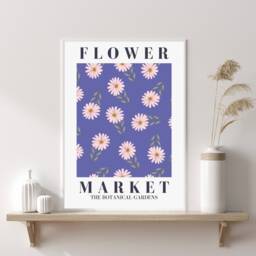 Flower Market Print, Botanical Floral Decor, Poster, Boho New Home Gift, Art, Decor - thumbnail 1