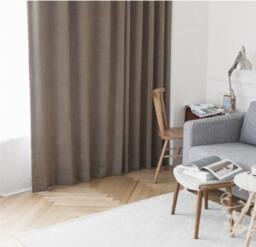 Pair Of Grey Brown Curtain Panels, Custom Curtains Custom Drapes, Linen Blend Curtains, Width Or Length - thumbnail 4