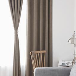 Pair Of Grey Brown Curtain Panels, Custom Curtains Custom Drapes, Linen Blend Curtains, Width Or Length - thumbnail 2