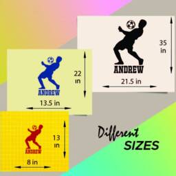 In-Style Decals Wall Vinyl Decal Home Decor Sticker Custom Name Boy Man Soccer Player Kicking Ball Kids Room Removable Mural Design 313 - thumbnail 2