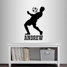 In-Style Decals Wall Vinyl Decal Home Decor Sticker Custom Name Boy Man Soccer Player Kicking Ball Kids Room Removable Mural Design 313 - thumbnail 1