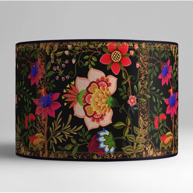 Lampshade, Lampshade Retro, Vintage, Handmade, Table Lamp, Paper, Vintage Flowers - image 1