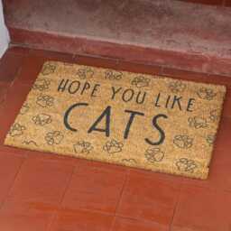 I Hope You Like Cats Doormat Funny Cat Lover Welcome Mat Pet Owner Door Natural Coir Entrance Housewarming Gift For Owners - thumbnail 2