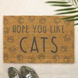I Hope You Like Cats Doormat Funny Cat Lover Welcome Mat Pet Owner Door Natural Coir Entrance Housewarming Gift For Owners