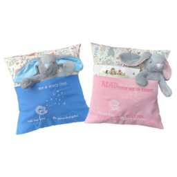 Handmade Bunny Reading Cushion Gift Set With Book & Toy - Nursery Bedtime Story Pillow - thumbnail 1