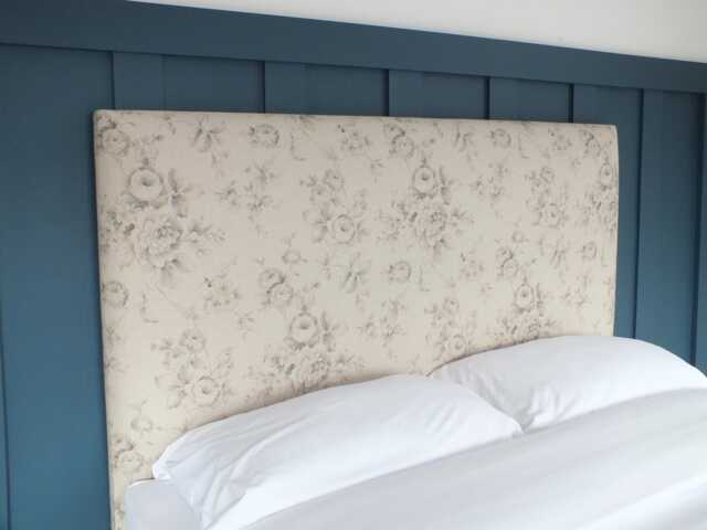 King Size Upholstered Headboard - Faded Roses Grey - image 1