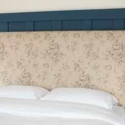 King Size Upholstered Headboard - Faded Roses Grey - thumbnail 2