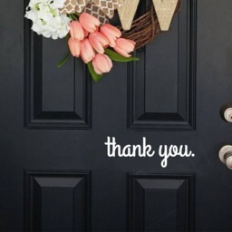 Thank You Door Decal, Door Goodbye Hello Wall Decal - thumbnail 1