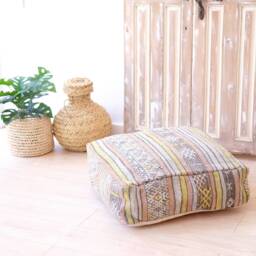 Moroccan Floor Cushion, Kilim Pouf, Cover