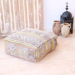 Moroccan Floor Cushion, Kilim Pouf, Cover - thumbnail 2