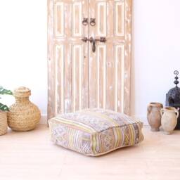 Moroccan Floor Cushion, Kilim Pouf, Cover - thumbnail 3