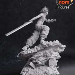 Cloud Strife - Final Fantasy 7 3D Printed Figure 110 Scale - thumbnail 4
