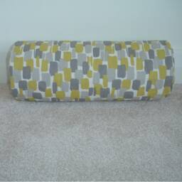 Mustard Yellow Ochre & Grey 6x16 Cylinder Bolster Pillow Cover Neck Roll Round Scatter Cushion Sham Case 16x6 Mosaic - thumbnail 2