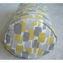Mustard Yellow Ochre & Grey 6x16 Cylinder Bolster Pillow Cover Neck Roll Round Scatter Cushion Sham Case 16x6 Mosaic - thumbnail 3