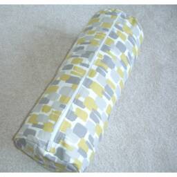 Mustard Yellow Ochre & Grey 6x16 Cylinder Bolster Pillow Cover Neck Roll Round Scatter Cushion Sham Case 16x6 Mosaic - thumbnail 4