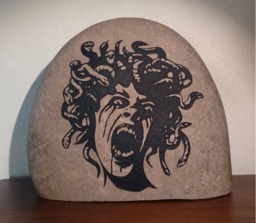 Medusa Rock/Bookend/Shelf/Desktop Sculpture