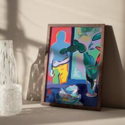 Unique Abstract Portrait Poster - Henri Matisse Inspired Art - thumbnail 2