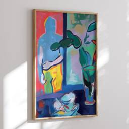 Unique Abstract Portrait Poster - Henri Matisse Inspired Art - thumbnail 1